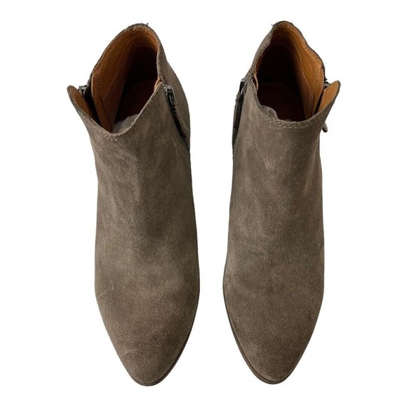 Frye Size 9 Judith Zip Ankle Bootie Leather Suede Taupe 3471735 - Picture 3 of 8